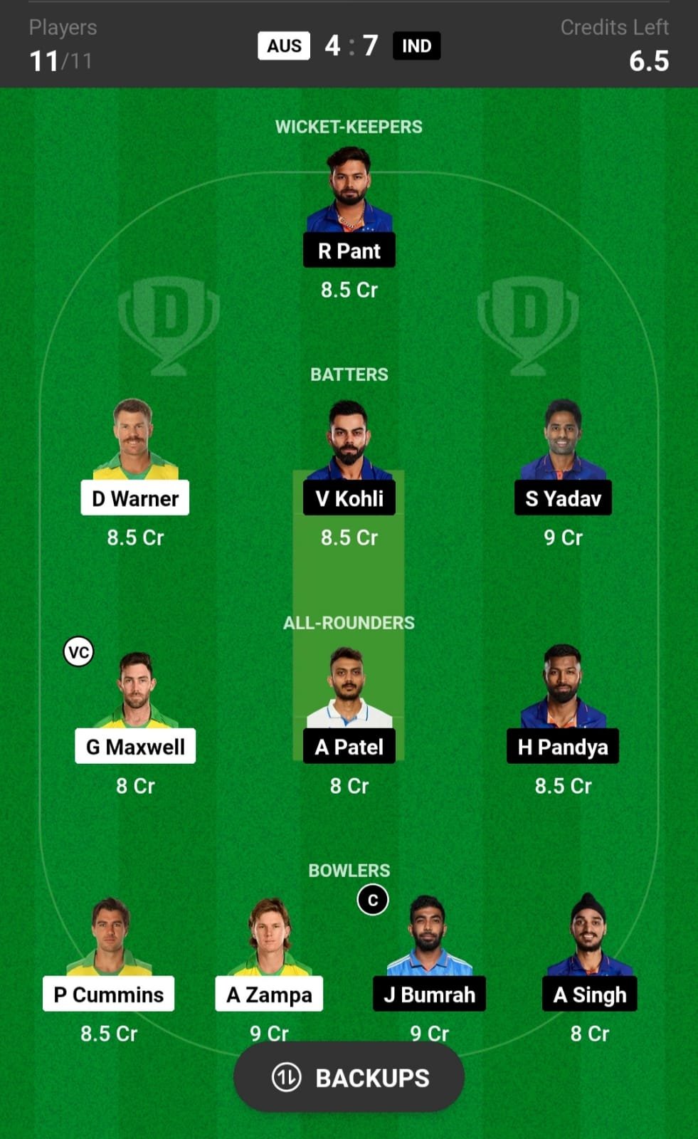 IND vs AUS Dream11 Prediction