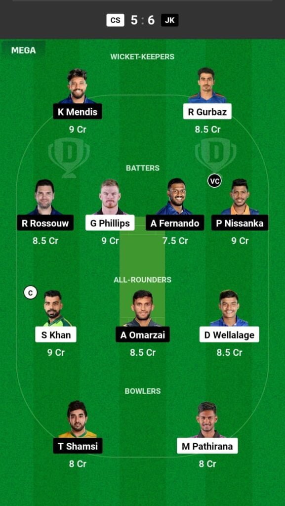 CS vs JK Dream11 Prediction Hindi