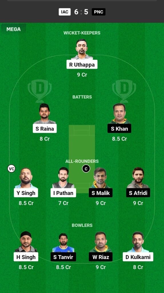 Ind C VS Pak C Legend Final Match Dream11 Team