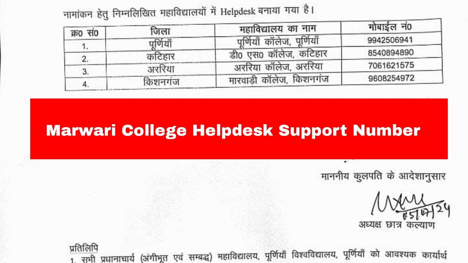 Marwari College Helpdesk Support Number