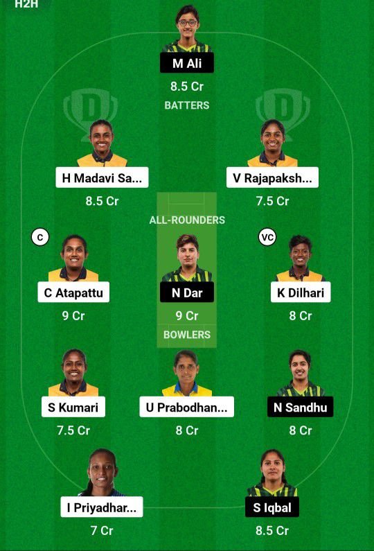 Sl W Vs Pak W Dream11 Prediction Hindi