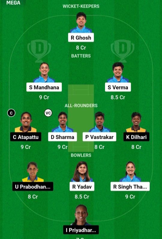 IND W VS SL W Dream11 Prediction Hindi
