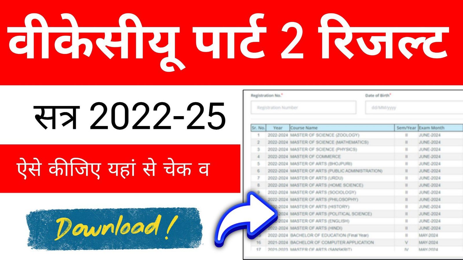 VKSU Part 2 Result 2022-25