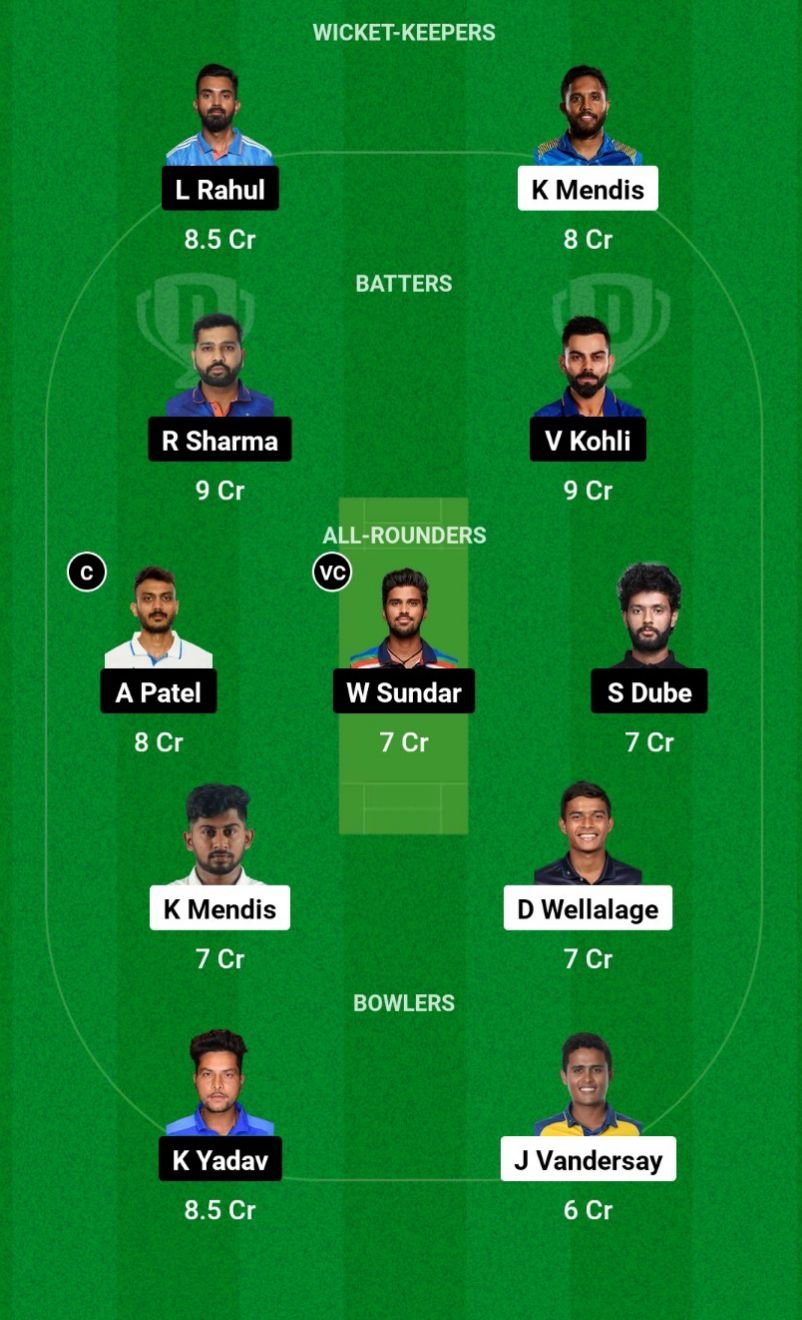 IND VS SL 3rd ODI Dream11 Prediction team