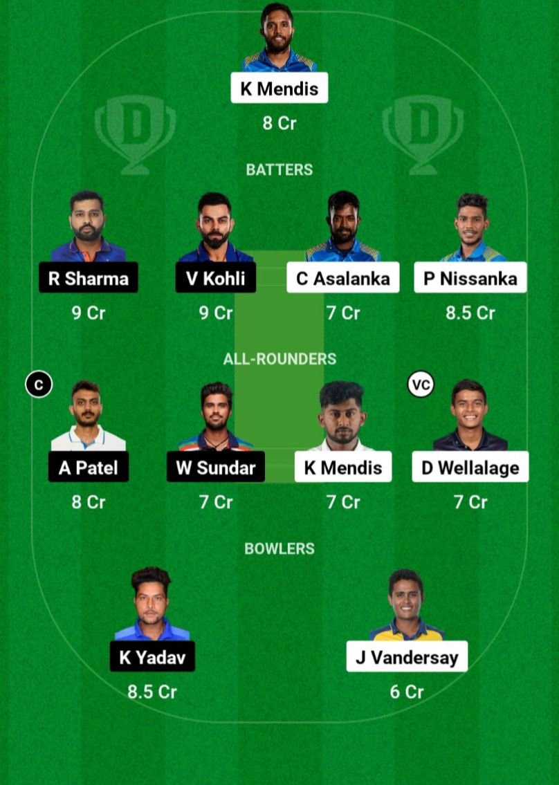 IND VS SL 3rd ODI Dream11 Prediction team