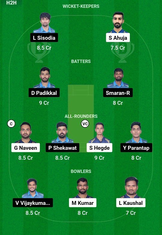 BB vs GMY Dream11 Prediction TEAM
