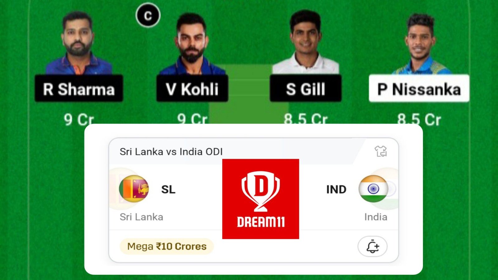 India Vs Srilanka Best Dream11 Team