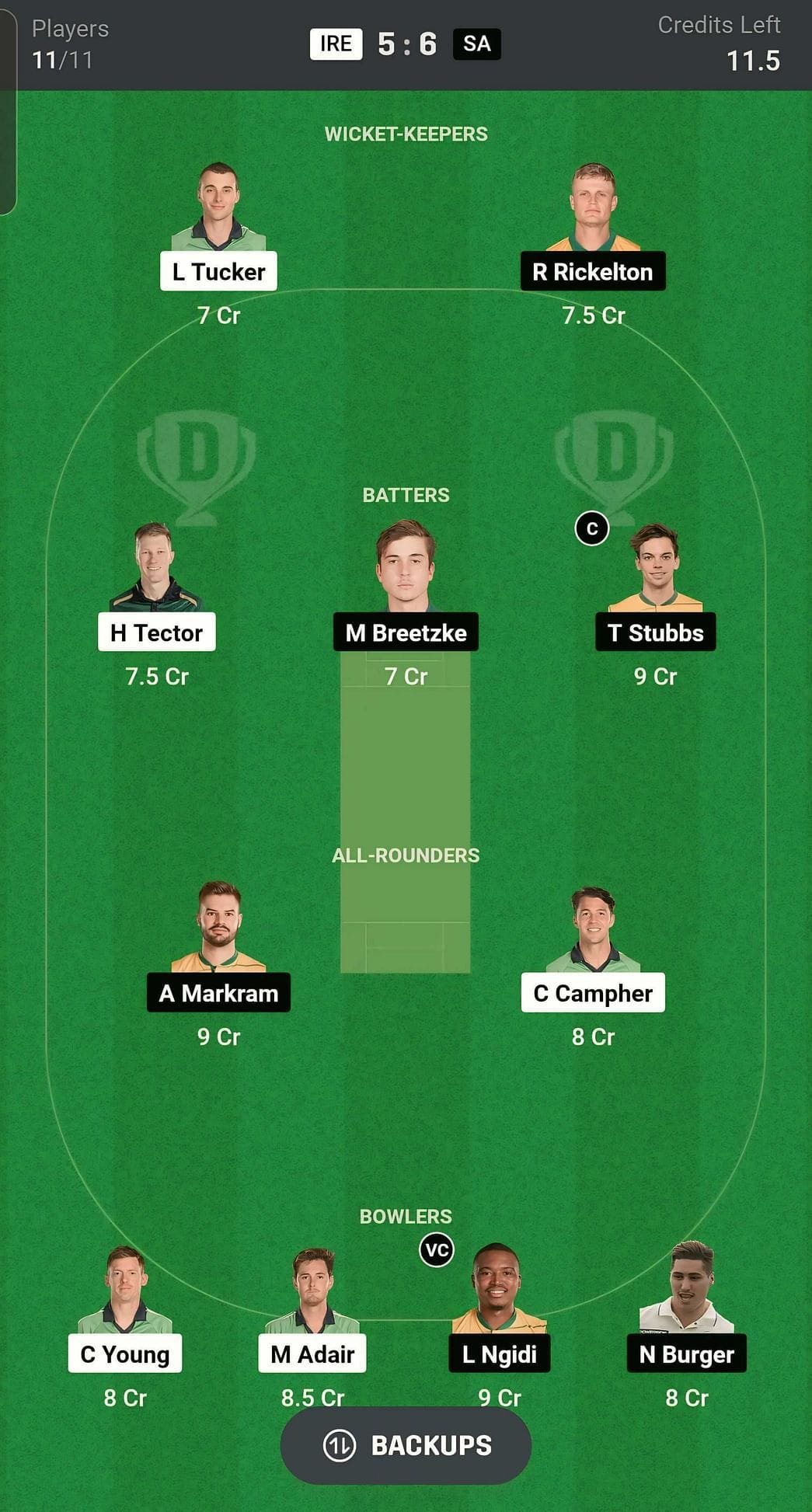 IRE VS SA Dream11 Prediction Hindi & Final Team