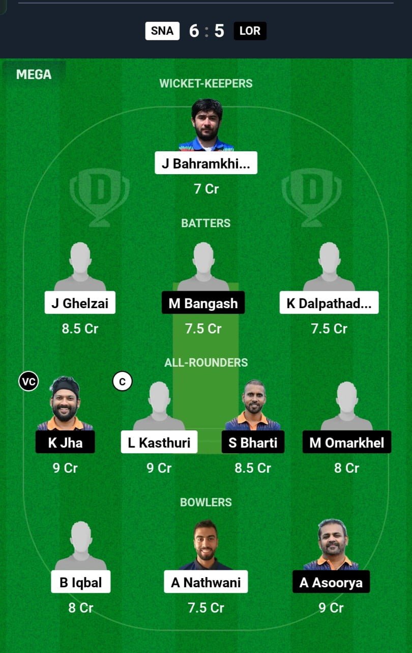 SNA VS LOR Dream11 Prediction Hindi