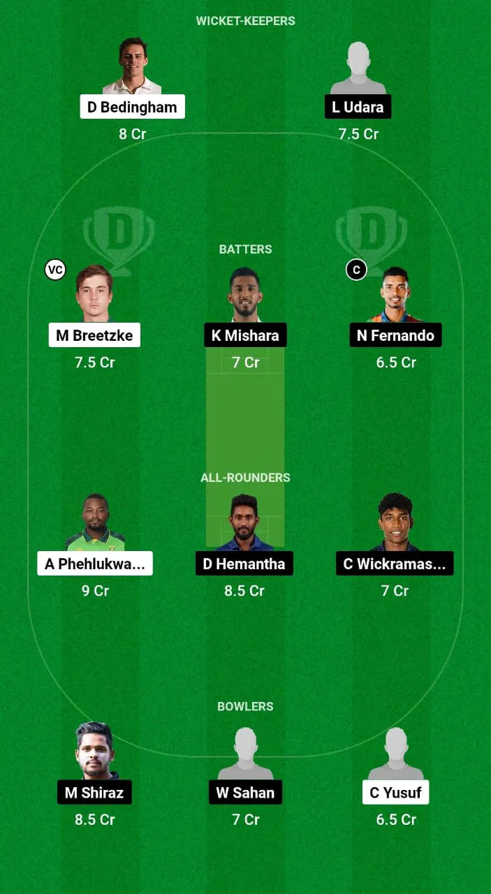 SA-A VS SL-A Dream11 Prediction Team