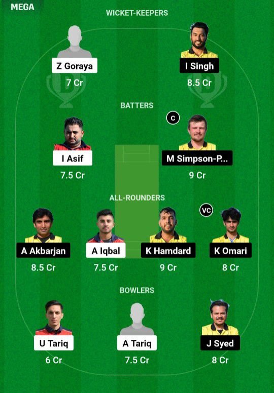 SAL VS VCC Dream11 Prediction Team