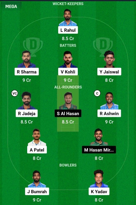 IND vs BAN Dream11 Prediction Hindi - final team