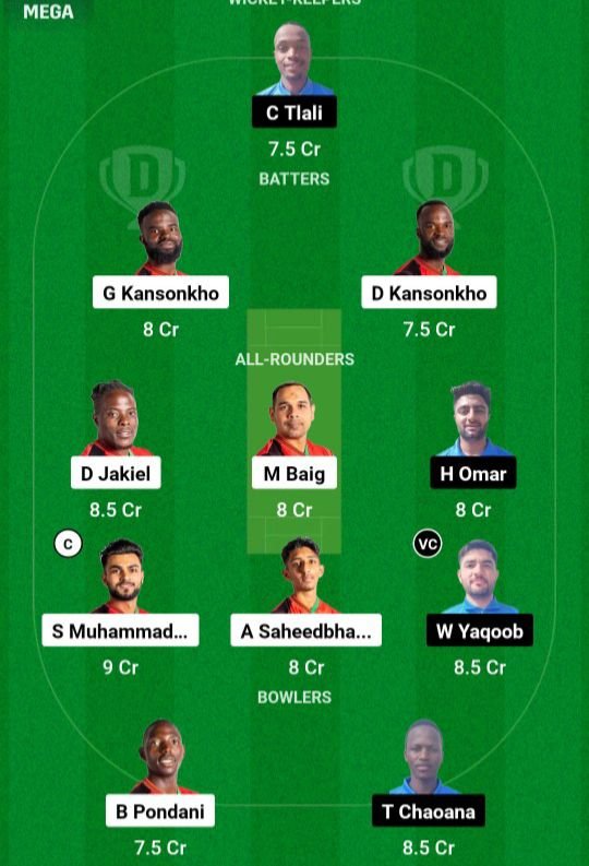 MAW VS LES Dream11 Prediction Hindi - Final Team