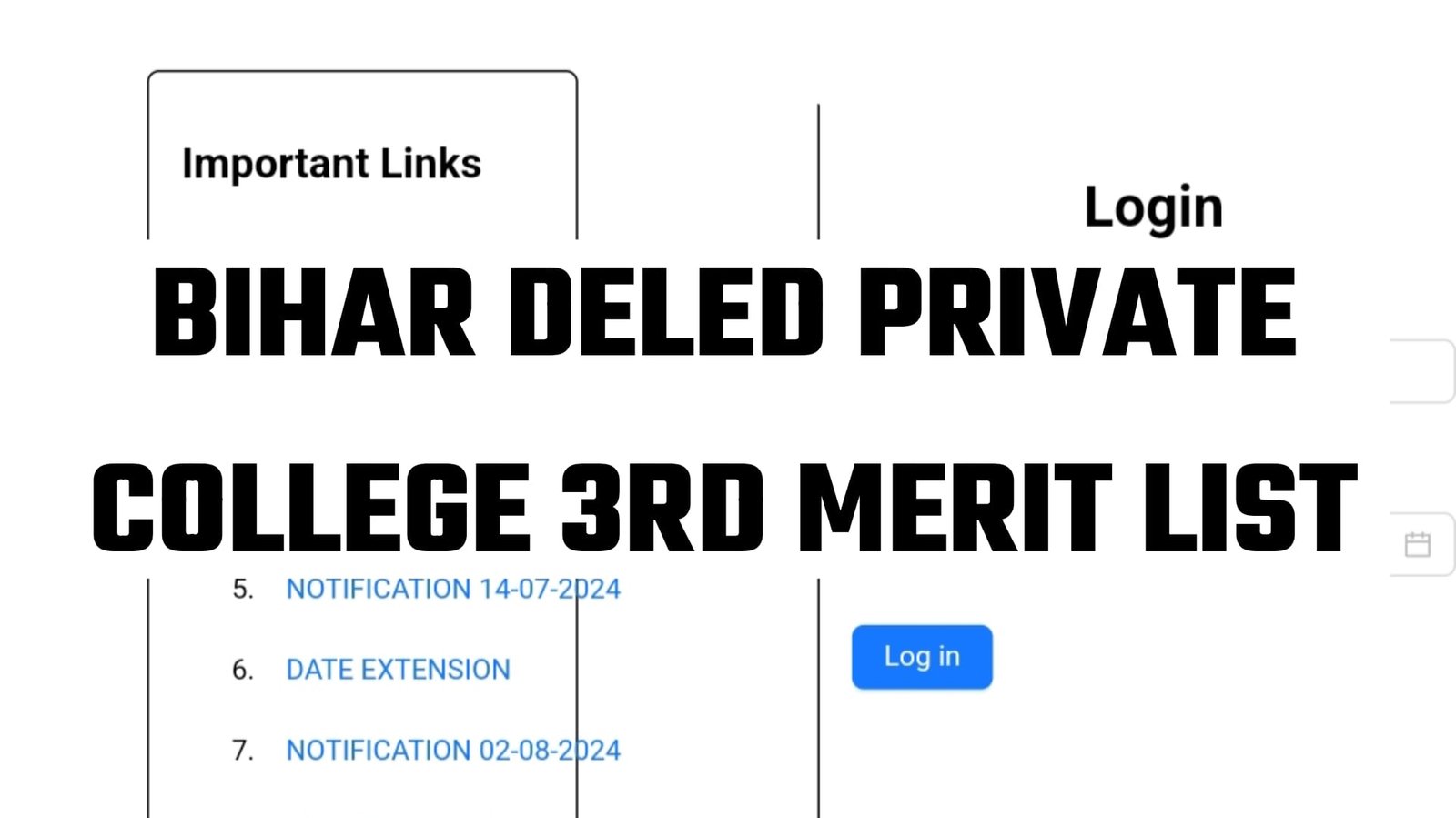 Bihar Deled Private College 3rd Merit list 2024