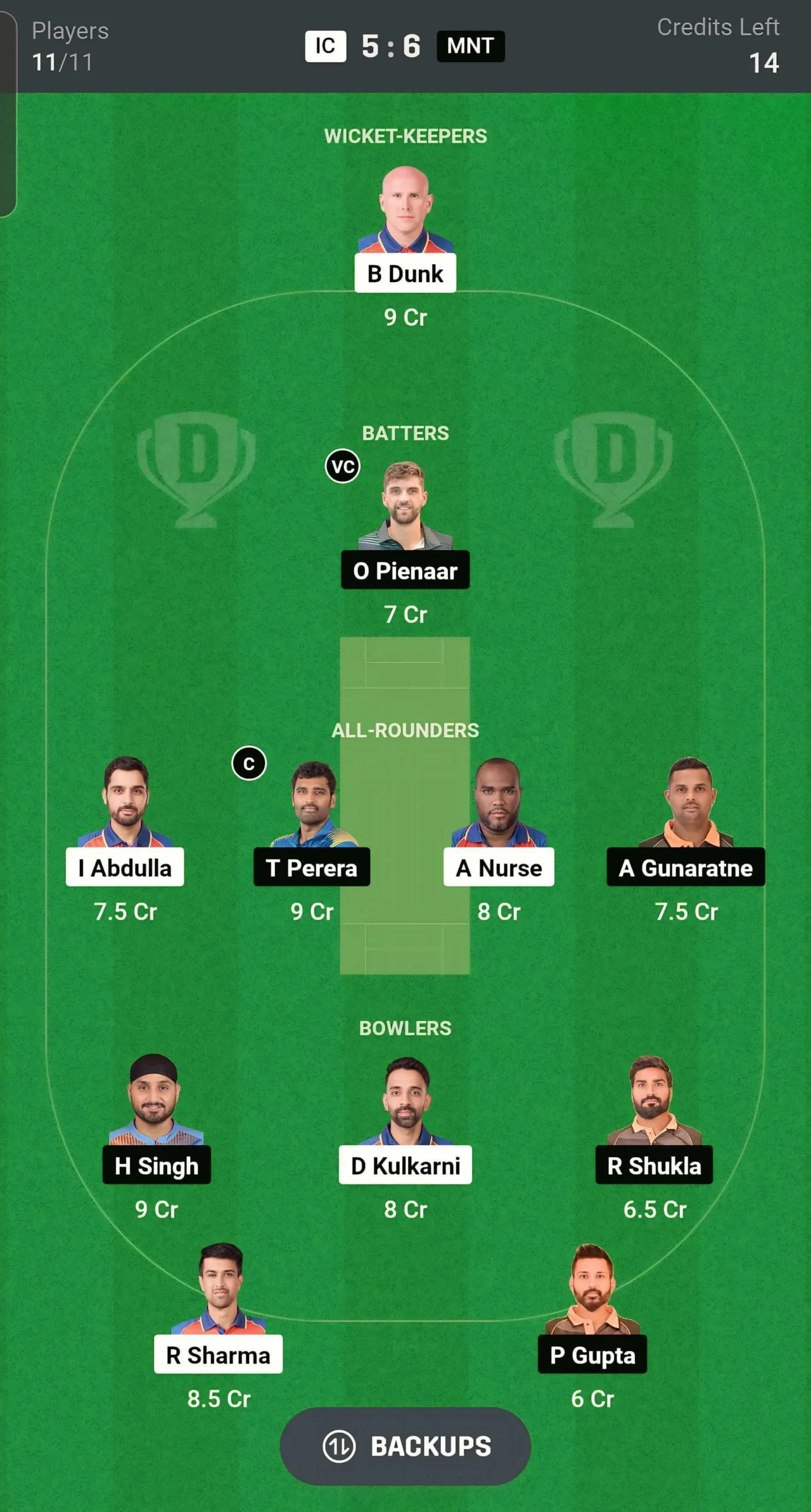 IC VS MNT Dream11 Prediction team