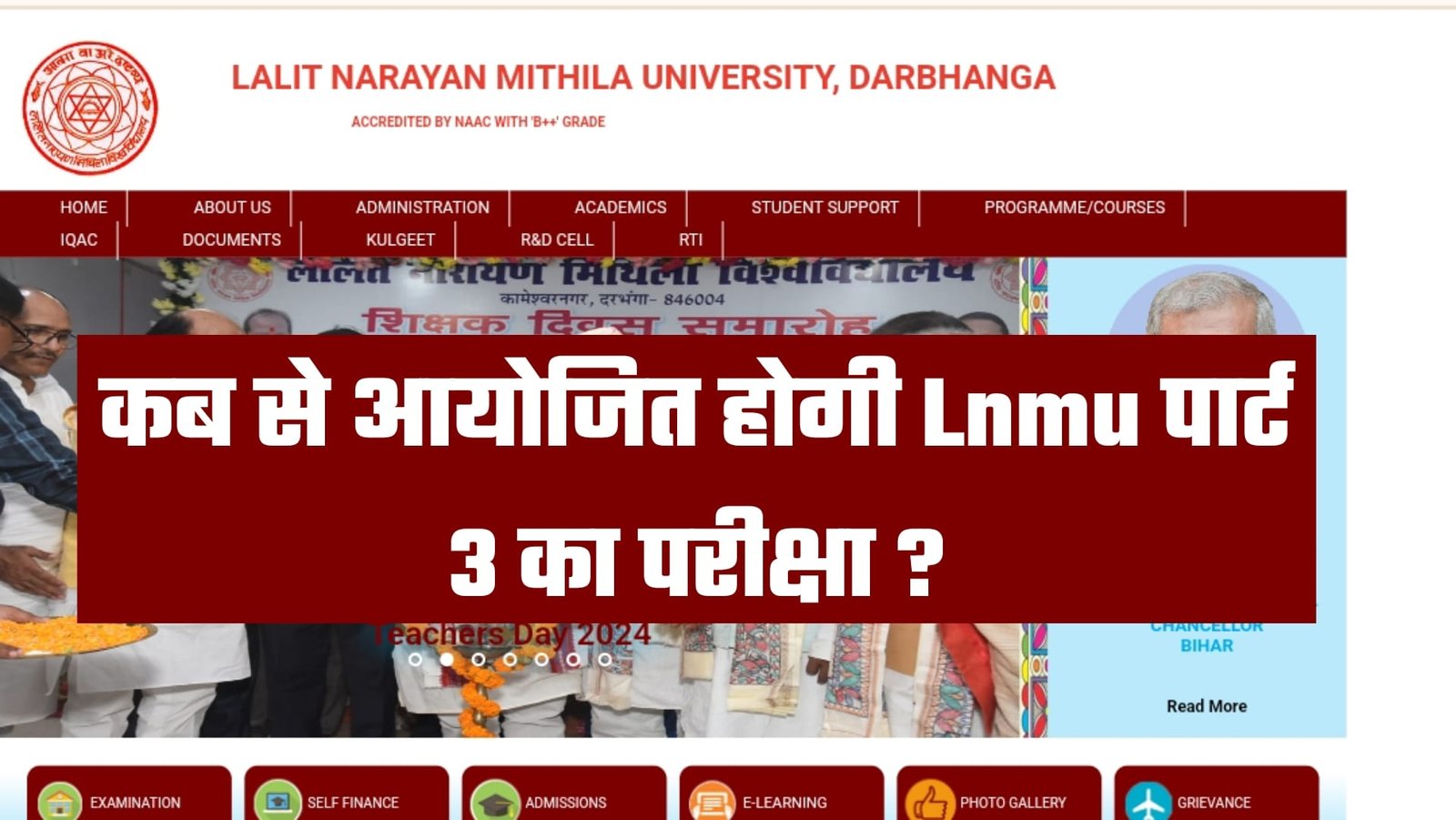 LNMU Part 3 Exam Date 2022-25