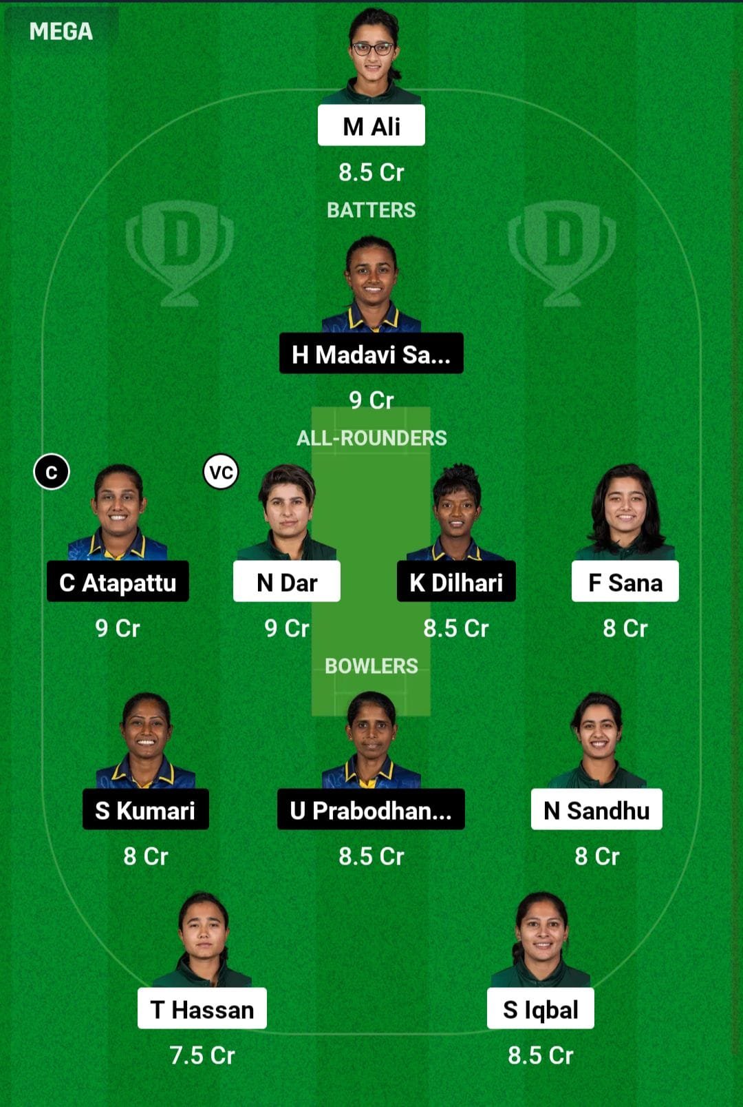 PK W VS SL W Dream11 Prediction Team