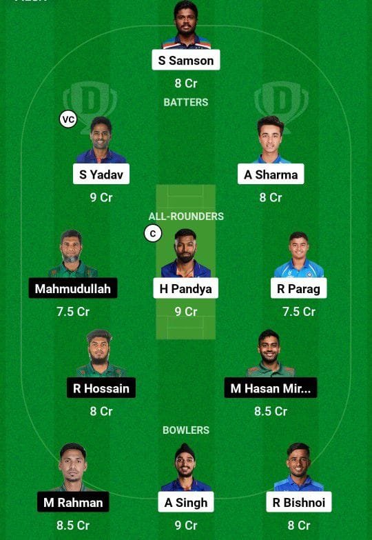 IND vs BAN Dream11 Prediction