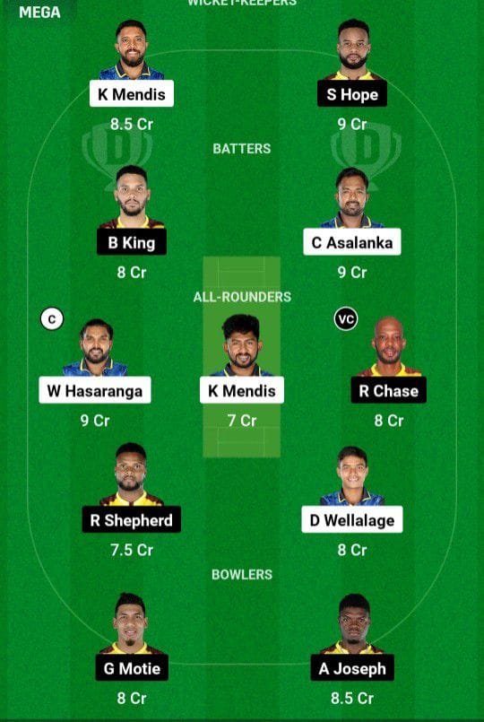 SL VS WI Dream11 Prediction