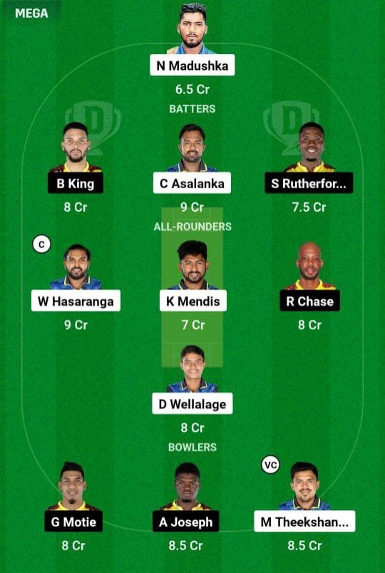 SL VS WI Dream11 Prediction