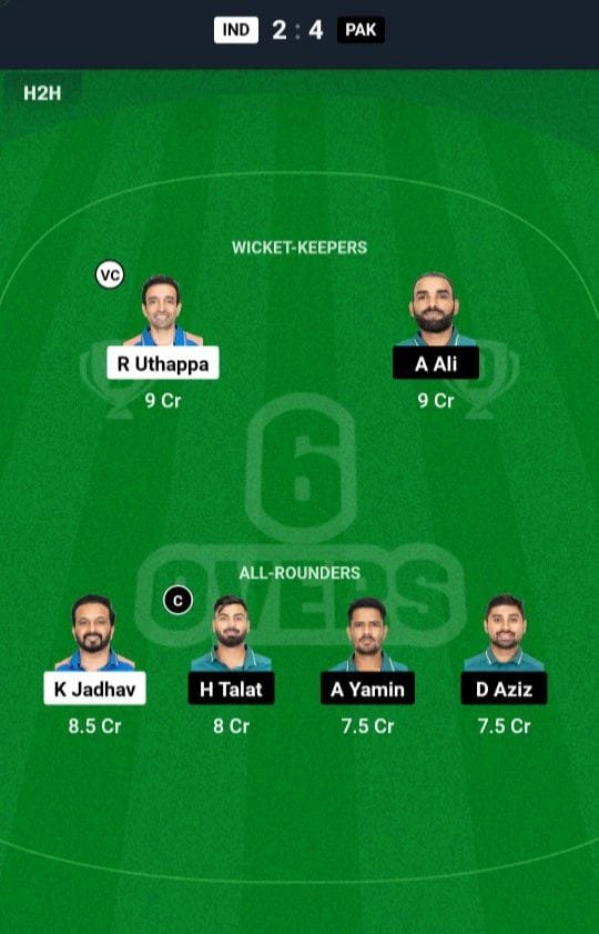 IND Vs PAK Dream11 Prediction team