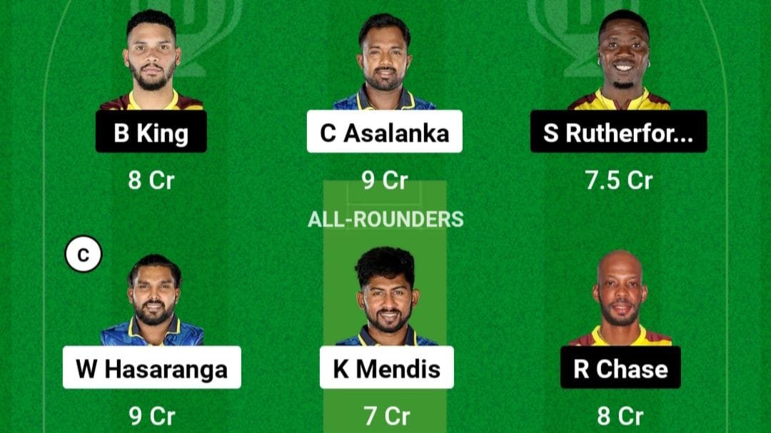 SL VS WI Dream11 Prediction Hindi