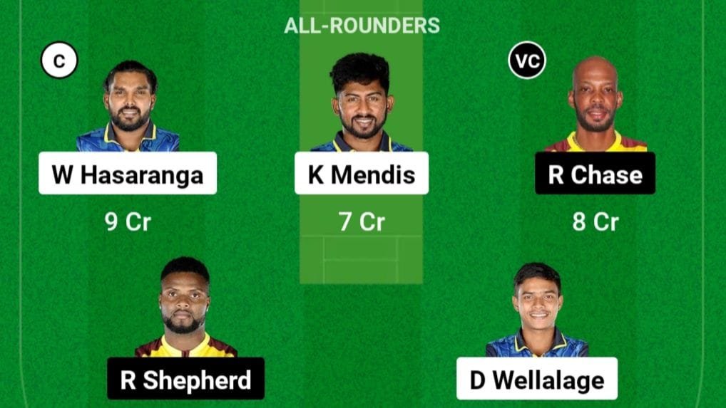 SL VS WI Dream11 Prediction Hindi