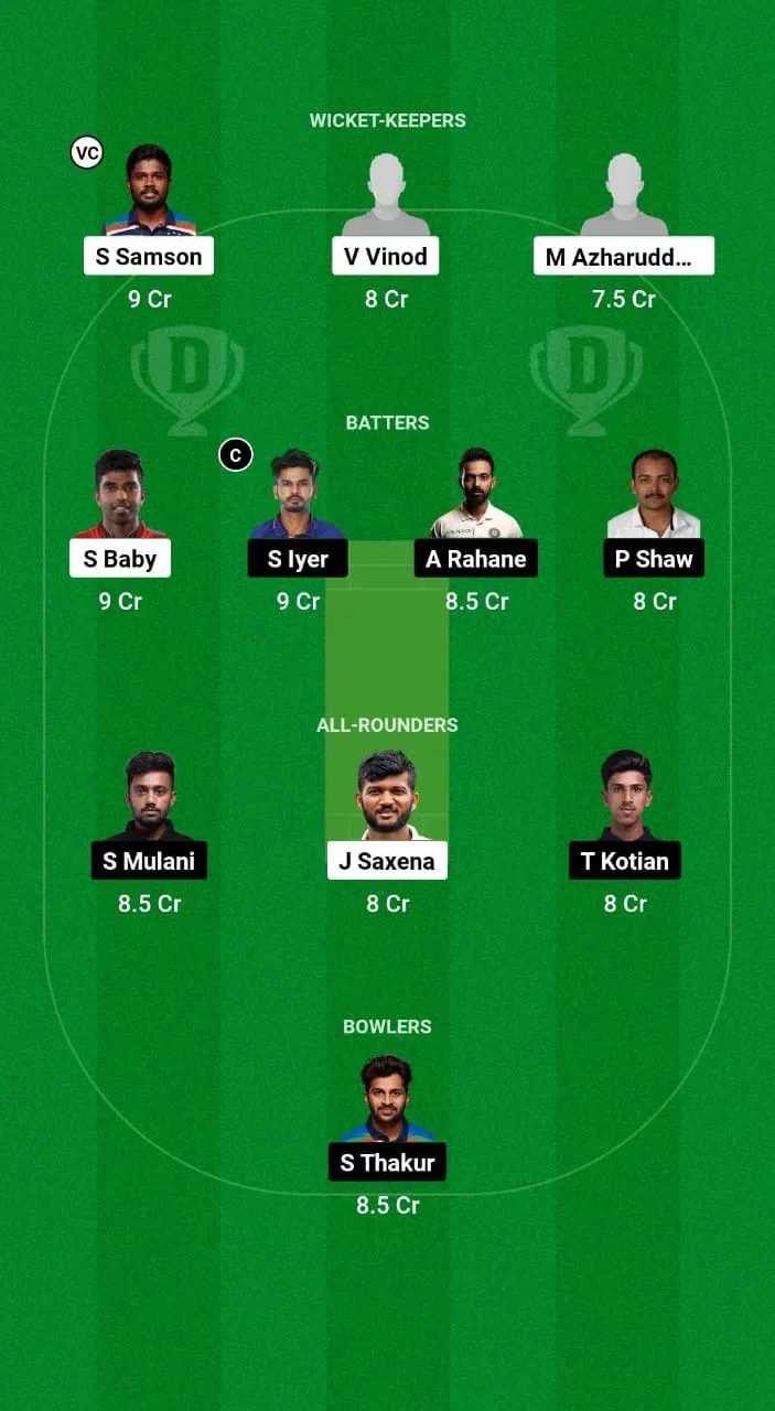 KER Vs MUM Dream11 Prediction Team 2 