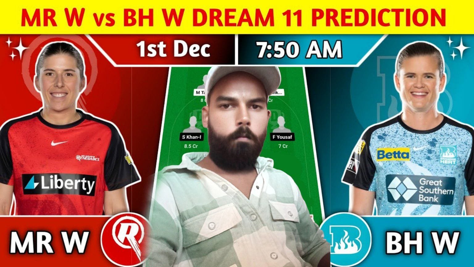 MR-W VS BH-W Best Dream11 Prediction