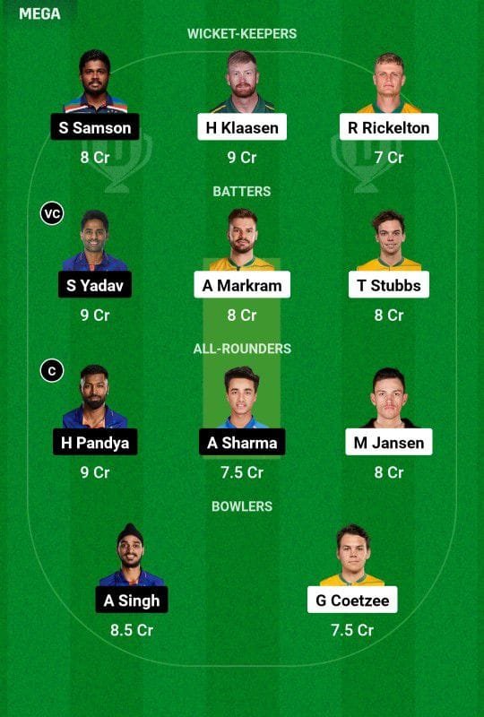 IND Vs SA 2nd T20 Dream11 Prediction