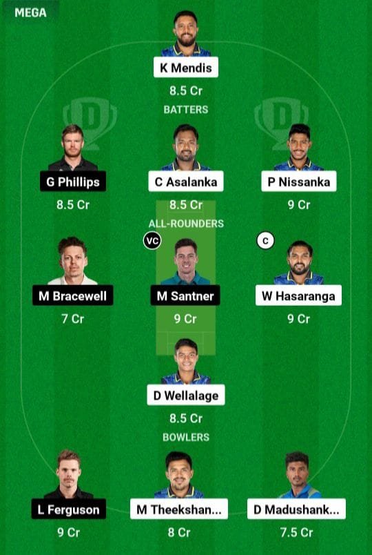 SL Vs NZ Dream11 Prediction team