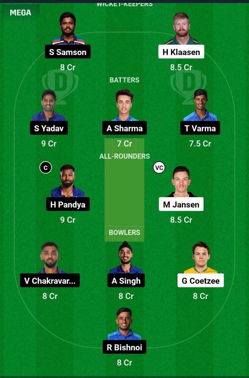 SA VS IND 4th t20i Dream11 Prediction Team 2