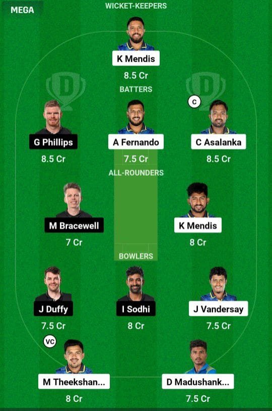 SL Vs NZ 2nd Odi Dream11 Prediction Team 2