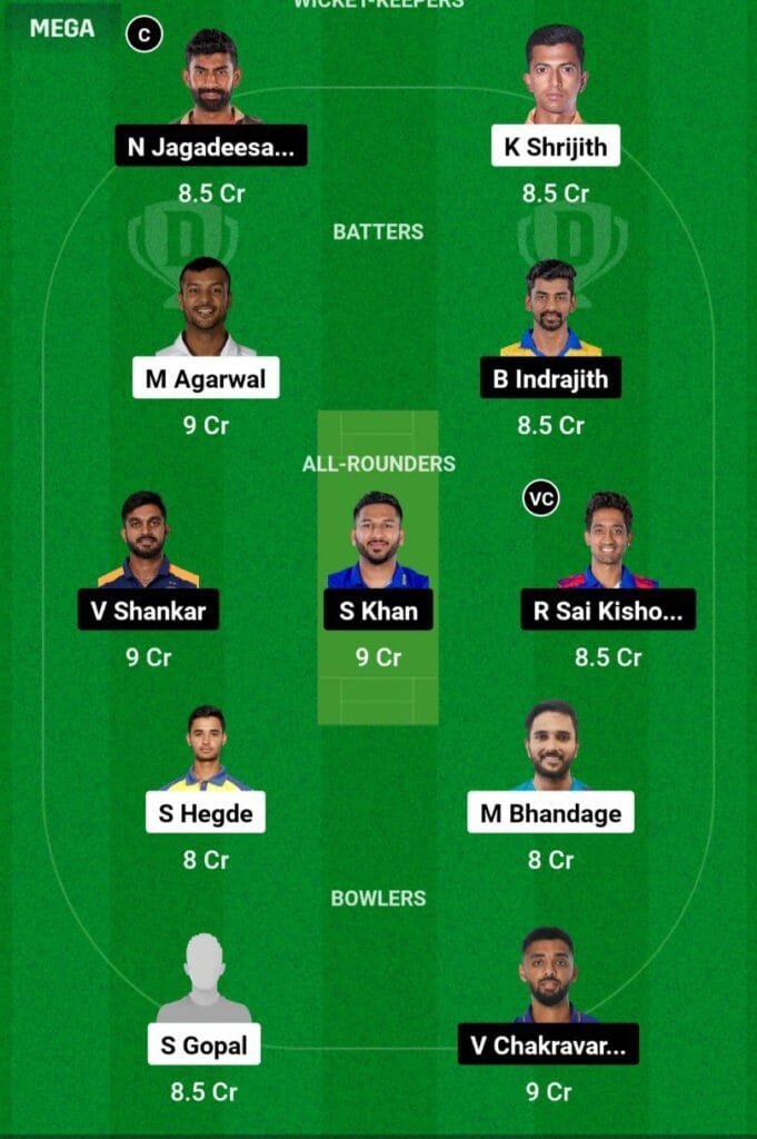 KAR VS TN Dream11 Prediction Team 2