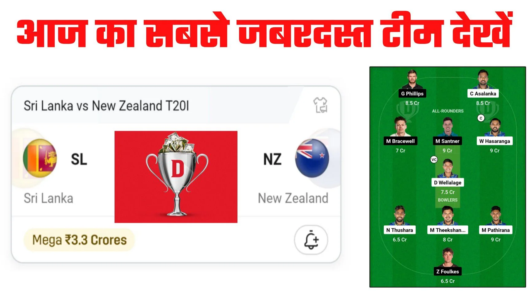 Dream11 Prediction SL vs NZ 2nd T20