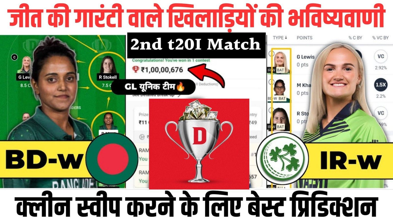 BD-W Vs IR-W 2nd T20i Dream11 Prediction Hindi