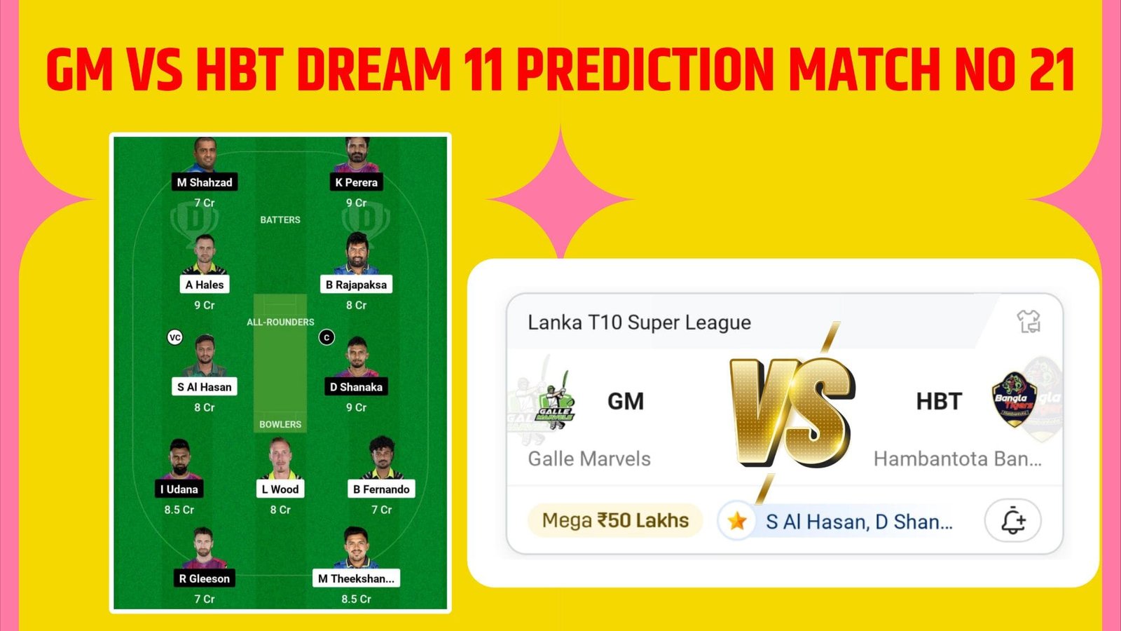 GM Vs HBT Dream11 Prediction Hindi