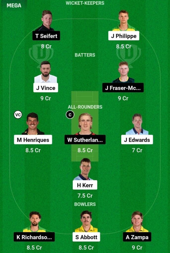 SIX VS REN Dream11 Prediction Team