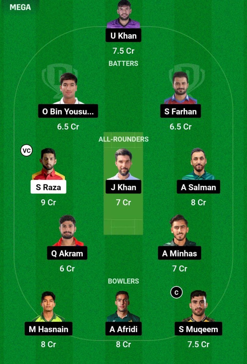 ZIM VS PAK 3rd t20i Dream11 Prediction Team