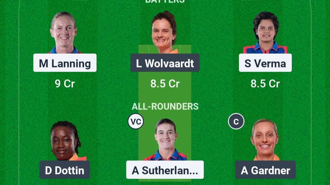 Delhi Capitals Women vs Gujarat Giants Women, 10th Match Dream11 Prediction Hindi
