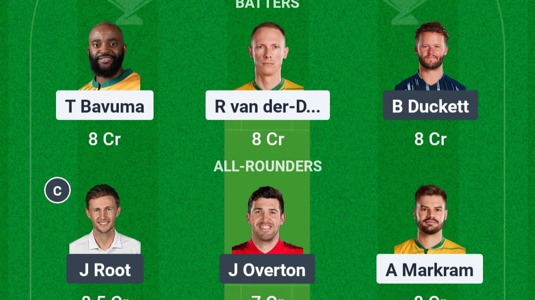 South Africa vs England Dream11 Prediction Hindi 2025, ICC CHAMPIONS TROPHY Match No 11 - बेहतरीन टीम प्रिडिक्शन