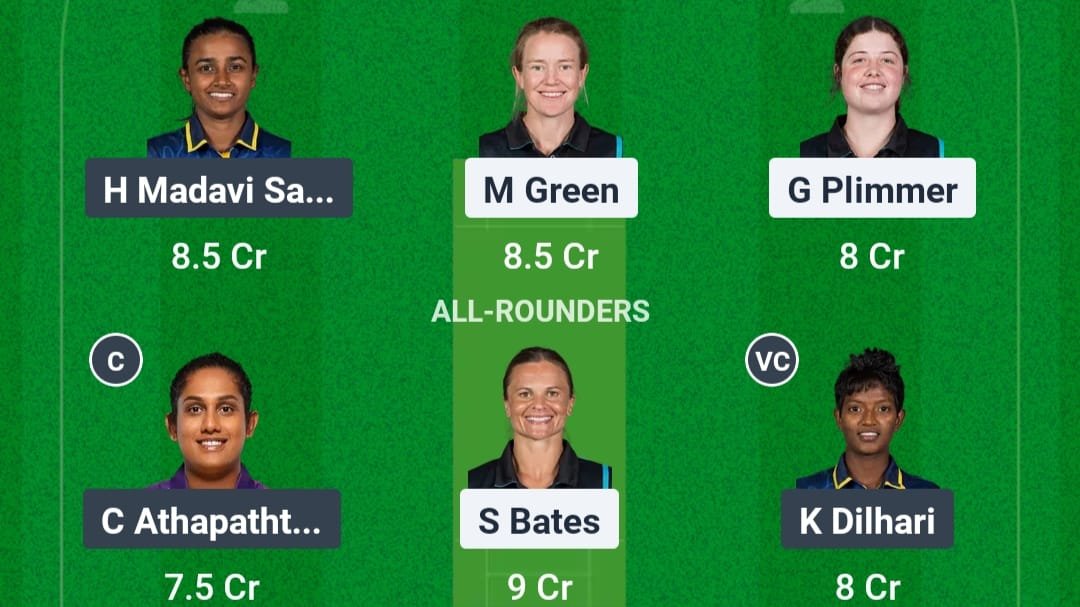 NZ-W Vs SL-W 1st t20i Dream11 Prediction Hindi