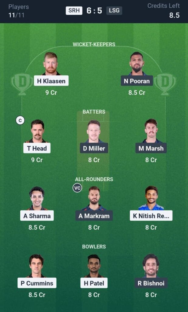 SRH Vs LSG Dream11 Prediction Hindi , IPL 2025 Match No 08
